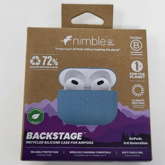 Nimble‎ Backstage Recycled Silicon Case AirPods 3rd Generation Blue - Picture 1 of 3